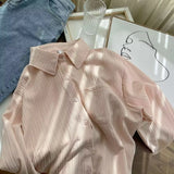 Design Texture-Sensitive Version Of Long-Sleeved Shirt Women's Spring And Autumn New Fresh Loose Sunscreen