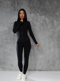 Two Piece Tracksuit Set Long Sleeve Zipper Jacket with Sweatpants Sweatsuit Jogger Workout Set Activewear Skinny