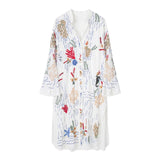 New Long Loose Version Embroidered Long Sleeved Dress