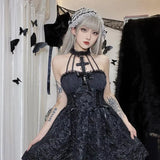 Halloween Dress A New Winter Style Dress With A Cross Neck And A Dark
