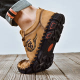 Zingj New Men's Casual Shoes Handmade Outdoor Travel Shoes Fashionable British Leather Shoes Breathable Men's