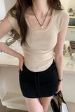 Pleated Waist Shows Thin Sleeveless Knitted Vest Women's New Fashionable Slimming Blouse In Spring And