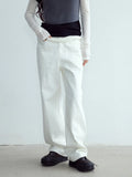 [Daihe] Autumn New Leisure High Waist Simple Retro Versatile Basic Long Straight Leg Jeans H7077-Outfit
