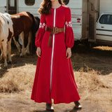 Elegant Spring And Autumn Long-Sleeved Vertevery Party Dress