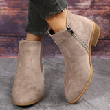 Women's Boots New Square With Large Size Women's Boots Velvet Fashion Boots Side Zippered Tips Short