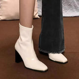 Zingj Women In 2024 New Autumn And Winter Ken Beans With The Same Patent Leather Thick With Versatile Advanced Sense Thin Boots Short Tube Women's Single