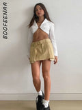 Belted Cargo Mini Skirt Y2k Clothes Khaki Black Summer Cute Sexy Skirts Womens 2022 Fashion Bottom