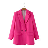 And Summer 2024 New Simple Loose Double-Breasted Suit Jacket New Suit For Women In Spring And