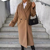 Zingj Wise Hot Style Autumn And Winter Long Sleeve Suit Collar Double Breasted Woolen Jacket Jacket