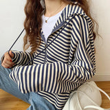 Hooded Short Sweater Women's 2023 New Winter Korean Loose Zipper Long-Sleeved Blouse Spring And Autumn