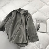 Corduroy Shirt Women's Long Sleeve Top Women's Outerwear Women's Autumn Coat Korean Fashion Brand