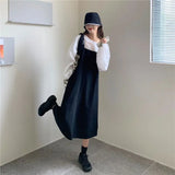 Zingj Suit Female Autumn 2024 New Retro Design Feeling Strap Skirt Round Collar Loose White Jacket Two Sets-Outfit