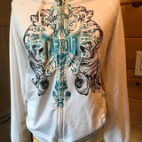 Zipper Hoodie Vintage Street Hip-Hop Loose Printing Spring And Autumn