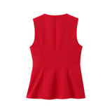 New Lining Button-Button Vest 8010600 Open Straight Trousers