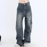 Vintage Wash High Waist Cargo Jeans-Outfit