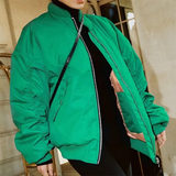 Simple Basic Zip Up Bomber JacketOutfit