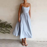 New Female Temperament Commuting Sexy Low-Chests To Close The Waist Sling Dress