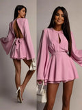 Women's New Fashion Temperament Show-Back Short Dress To The Waist Thin
