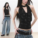 Embroidery Printed Animal Type Vest Small Sling Wearing Coat Without Sleeves Sweet Spicy Top