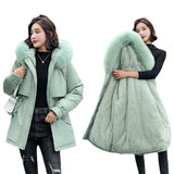 Medium And Long Style To Overcome The Female 2024 Winter New Korean Version Of The Thick Loose Warm Padded Clothes Large Size Women's Cotton Clothes-Outfit