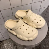 Sandals Cloud Shape Design Thicken EVA Sole Light Leisure Beach Garden Hole Shoes for Ladies Flat