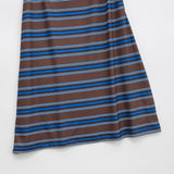 Striped Slanted Shoulder Short-Sleeved Woman Summer Small Fresh Loose Display Lanky Over-Knee Dress