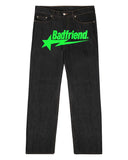 Jeans Badfriend Letter Printed Pants Hip-Hop Baggy Jeans Original Old-Fashioned Punk Street