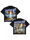 Pattern Retro Style Original Gothic Hip Hop Animation Printing Oversized T-Shirt Loose Casual Short Sleeves For Men And
