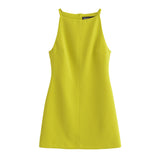 French Dress 2024 New Straight Collar Sleeveless Slimming Hip Skirt