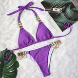 Zingj New Swimsuit Crystal Diamond Swimming Suit Sexy Swimsuit Metal Accessories