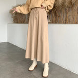 Zingj Actual Shot Shows The Thin Half Skirt, The New High Waist Knitted A Skirt In Autumn And Winter, The Big Pendulum Skirt, The Long Skirt With Large Pleated