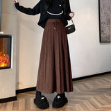 Zingj Actual Shot Shows The Thin Half Skirt, The New High Waist Knitted A Skirt In Autumn And Winter, The Big Pendulum Skirt, The Long Skirt With Large Pleated