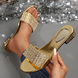 Cool Slippers Women 2025 Summer New Korean Version Of The Fashion Diamond Leisure Toe Ins