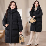 Winter Wear Down Cotton Clothes Female Medium Long Korean Version Cotton-Padded Clothes Fat Mm280 Catties Large Size Women's Wear Thick Cotton-Padded Jacket Coat Tide-Outfit