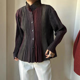Folded HP Series 2025 Miyake Spring And Autumn Folded Women's Loose Folding Set Top Straight