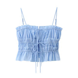 Spring Style Bow Tie Slim Poplin Halter Top