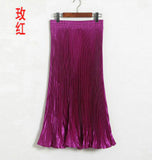 Luster Polyester Pressure Folded Half Skirt Original Single Long Skirt Silk Clear Silk