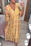 Summer Explosion Super Fairy V Collar Seaside Holiday Beach Print Loose