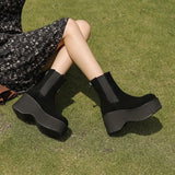 Zingj Platform Heel Martin Boots 2024 New Ultra-High Heel Ankle Boots Platform Bottom Elastic Thin Boots Women's
