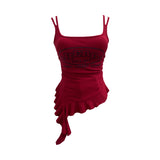 Tector-Mat T-Shirt With Bosom Tset T-Shirt With Irregular Sling Vest T-Shirt With Tsets
