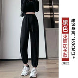 Zingj Grey Sports Pants Women's Fall Foot 2024 New Little Harlan Casual Pants Fall Thin-Outfit