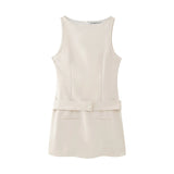 New Belt Sleeveless Short Fashionable Dress