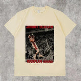 Men's T-Shirt 2024 Basketball Shirt Sports Style Short-Sleeved Cotton Print Loose T-Shirt Street Hip-Hop Blouse Short