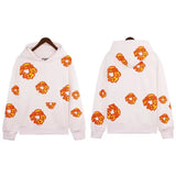 Printed Flower Wood Cotton Loose Sweater Y2K Hip Hop Street Pullover For