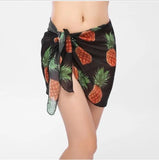 Summer Women's Short Skirt Print Beach Chiffon Silk Scarf Hanging Half-Dress