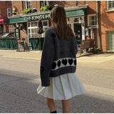 Bow Printed Knitted Cardigan- Outfit