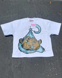 Original Sufu Ancient Animation Head Printed Graphics T-Shirt Y2k Blouse Street Oversized T-Shirt Gothic Animation Short