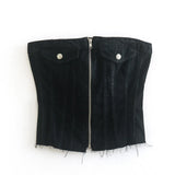 And Winter New Corset Zipper Denim Blouse