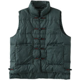 National Wind Down Vest Female Wear 2024 Winter New Plate Buckle Collar Light Warm White Duck Velvet Vest Coat-Outfit