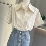 Women's Top 2025 Summer Summer High-End Niche Design Shirts Are Particularly Age-Old French Professional